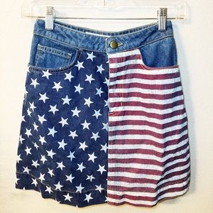 NWT American Apparel; American flag denim skirt